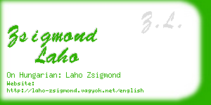 zsigmond laho business card